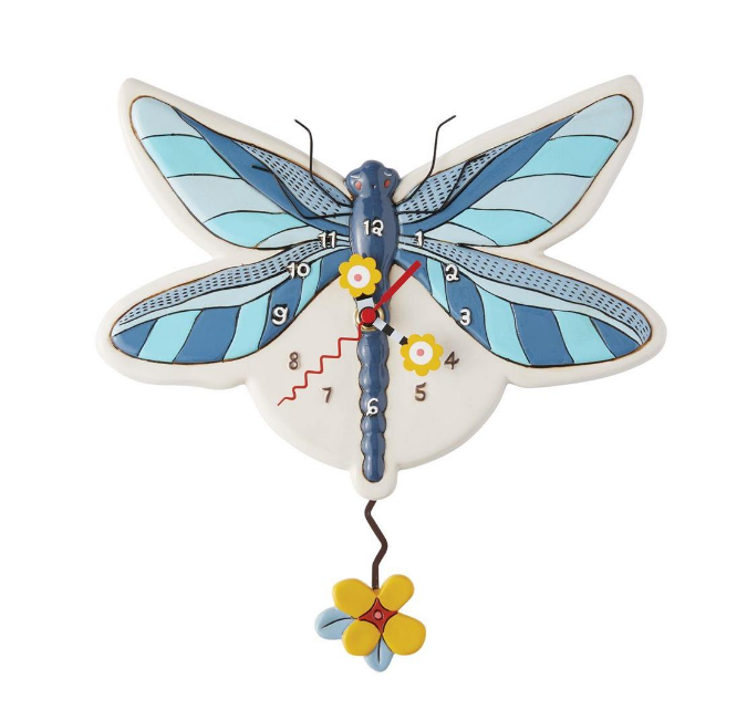 BLUE DRAGONFLY CLOCK