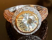 STERLING SILVER CANARY YELLOW CZ PAVE RING