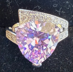 STERLING SILVER LAVENDER CZ RING