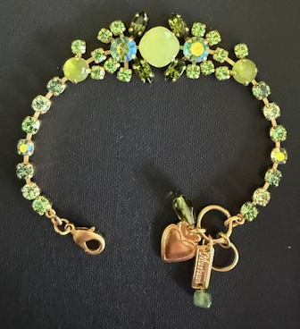 MARIANA BRACELET: green stones in yellow gold setting