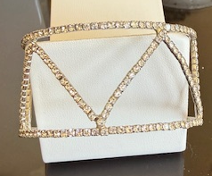 ART DECO CRYSTAL CUFF BRACELET, 1.25" WIDE