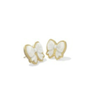 KENDRA SCOTT EARRINGS HALEY BOW STUD GOLD IVORY MOTHER OF PEARL