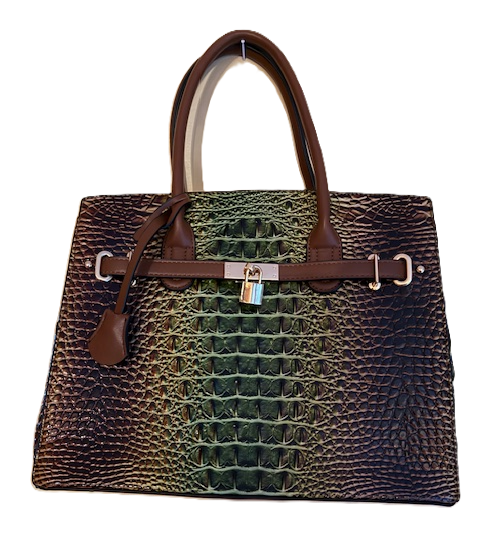 NEW YORK MULTI COLOR BROWN/GREEN TOTE BAG 61156