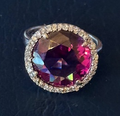 STERLING SILVER DARK PURPLE CZ RING SIZE 8
