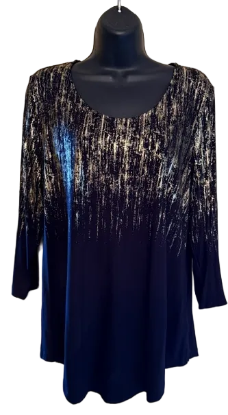 BLACK GOLD FOIL TRIMMED TUNIC