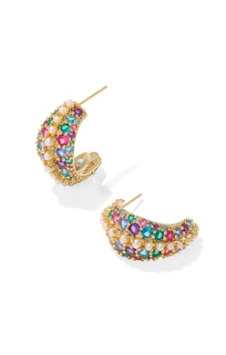 KENDRA SCOTT EARRINGS KRISTA HOOP GOLD MULTI MIX