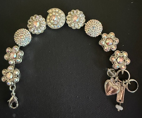 MARIANA BRACELET ON A CLEAR DAY: clear, a/b stones in silver rhodium setting