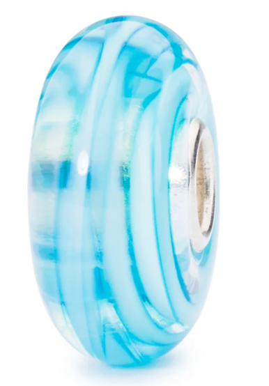 TROLLBEAD TURQUOISE RIBBON GLASS BEAD