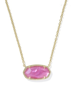 KENDRA SCOTT NECKLACE ELISA STATEMENT LARGE 1" GOLD AZALEA ILLUSION