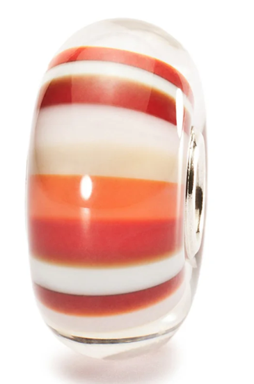 TROLLBEAD STRAWBERRY STRIPES GLASS BEAD