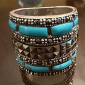 STERLING SILVER MARCASITE TURQUISE RING