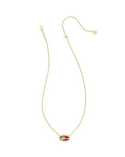 KENDRA SCOTT NECKLACE ELISA BOW GOLD DARK BURGUNDY ILLUSION
