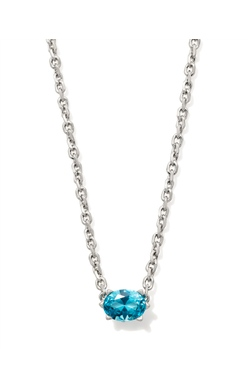 KENDRA SCOTT NECKLACE CAILIN RHODIUM AQUA CRYSTAL