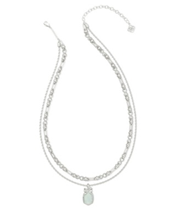 KENDRA SCOTT NECKLACE DAPHNE BOW MULTI STRAND SILVER IRIDESCENT CRYSTAL IVORY ILLUSION (Copy)
