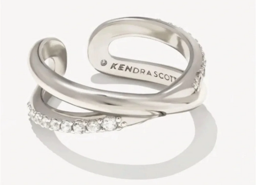 KENDRA SCOTT RING ANNIE INFINITY SILVER  CLEAR CRYSTAL