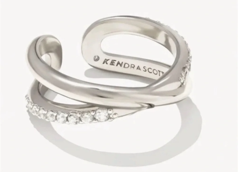 KENDRA SCOTT RING ANNIE INFINITY SILVER  CLEAR CRYSTAL