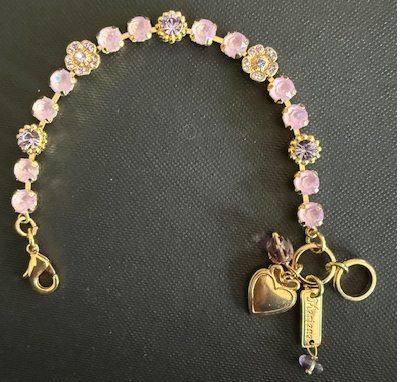 MARIANA BRACELET: pink, lavender sun kissed 3/8" stones in yellow gold setting