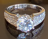 STERLING SILVER CZ LARGE SOLITATE RING