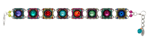 FIREFLY BRACELET RAINBOW MC: 1/2" multicolor stones in silver setting