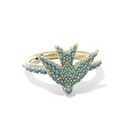 KENDRA SCOTT RING MELODY BIRD COCKTAIL RING GOLD TEAL CRYSTAL SIZE 8