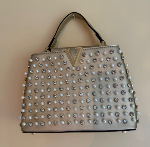 NEW YORK GOLD CRYSTAL PEARL BAG 61100