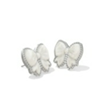 KENDRA SCOTT EARRINGS HALEY BOW STUD SILVER IVORY MOTHER OF PEARL