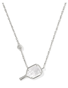 KENDRA SCOTT NECKLACE PICKLEBALL RHODIUM IVORY MOTHER OF PEARL