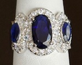 STERLING SILVER NAVY CZ RING