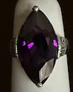 STERLING SILVER MARCASITE PURPLE RING