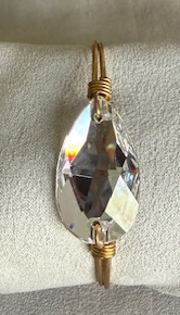 LUCA & DANNI CRYSTAL TEARDROP SILVER BRACELET, SMALL, STONE = 1" LONG