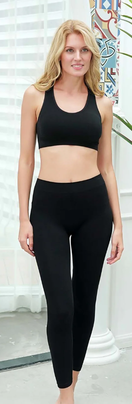 LUXURY LEGGIN BAMBOO FABRIC, BLACK, ONE SIZE SM-XL