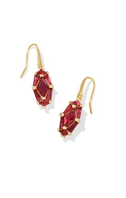 KENDRA SCOTT EARRINGS LINDY RAE DROP GOLD RED CRYSTAL