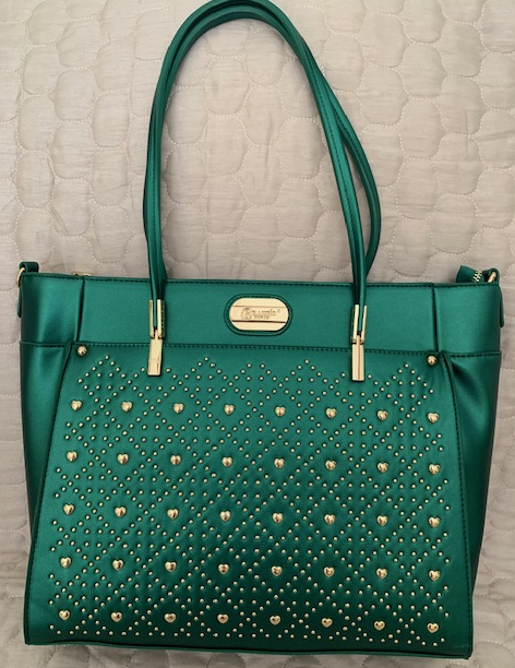 NEW YORK BRANGIO ITALY LARGE FAUX LEATHER TOTE GREEN 59956