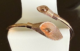 ROSE GOLDTONE CALI LILLY FLOWER CUFF BRACELET