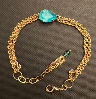 MARIANA BRACELET CORAL COVE: teal 1/2" stone in yellow gold setting
