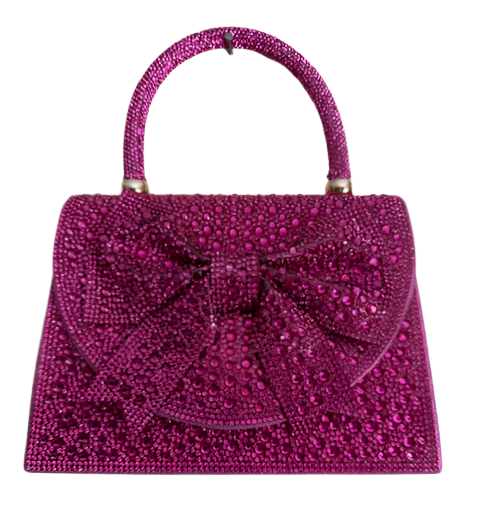 NEW YORK PINK CRYSTAL BOW BAG 61073