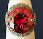 STERLING SILVER RED MARCASITE RING SIZE 8
