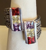 STERLING SILVER MULTI COLOR RING