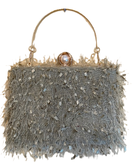 NEW YORK SAGE FUZZY EVENING BAG 61150