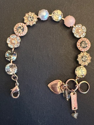 MARIANA BRACELET EARL GREY: grey, blue, amber stones in rose gold setting