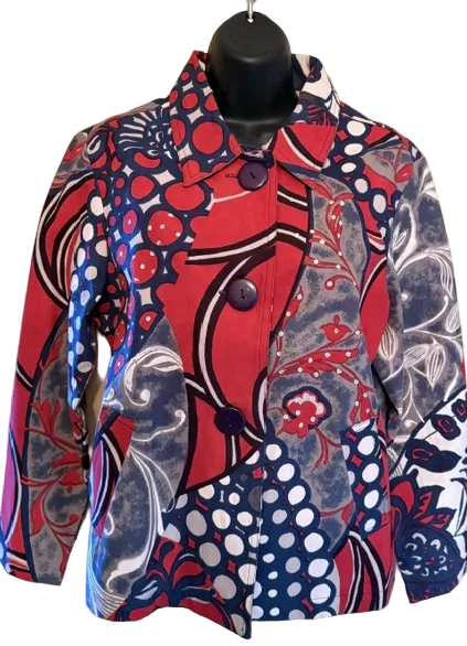 ABSTRACT PRINT SHORT JACKET