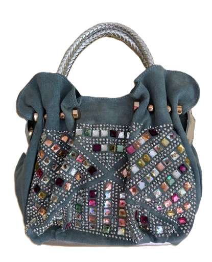 NEW YORK DENIM JEWELED BAG 60244