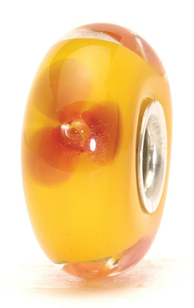 TROLLBEAD RED FLOWER GLASS BEAD