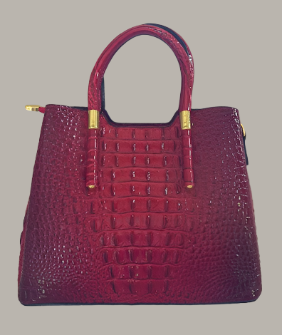 NEW YORK FAUX LEATHER RED CROC BAG 61013