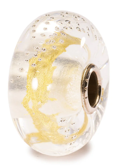 TROLLBEAD GOLD SILVER TRACE GLASS BEAD
