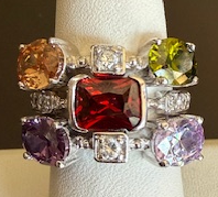 STERLING SILVER SET OF 3 RINGS