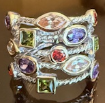 STERLING SILVER MULTI-COLOR RING