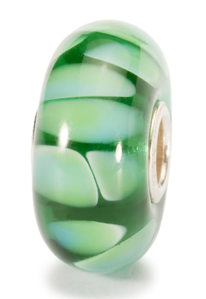TROLLBEAD GREEN SHADOW GLASS BEAD