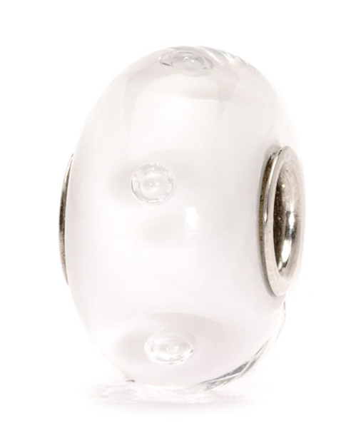 TROLLBEAD WHITE BUBBLES GLASS BEAD