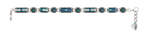 FIREFLY BRACELET ARCHITECTURAL ICE: blue, a/b stones in silver setting